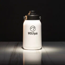 64oz Flask White Black Letters