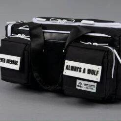 20L Mini Duffle Bag Black With White Accents -Wolfpak 20Ls4.30.24 036