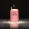 64oz Flask Pink Black Letters