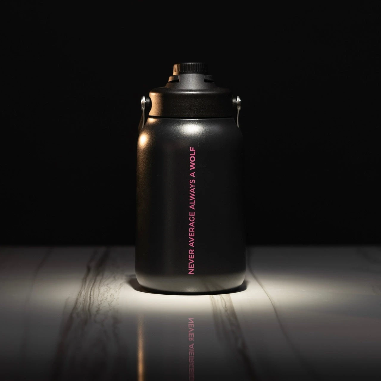 64oz Flask Black Pink Letters 2 64oz Flask Black Pink Letters - Image 2