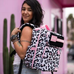 15L Backpack Leopard Pink Zip -Wolfpak D2A766D8 76EB 492D BACE E2A0D53324E3